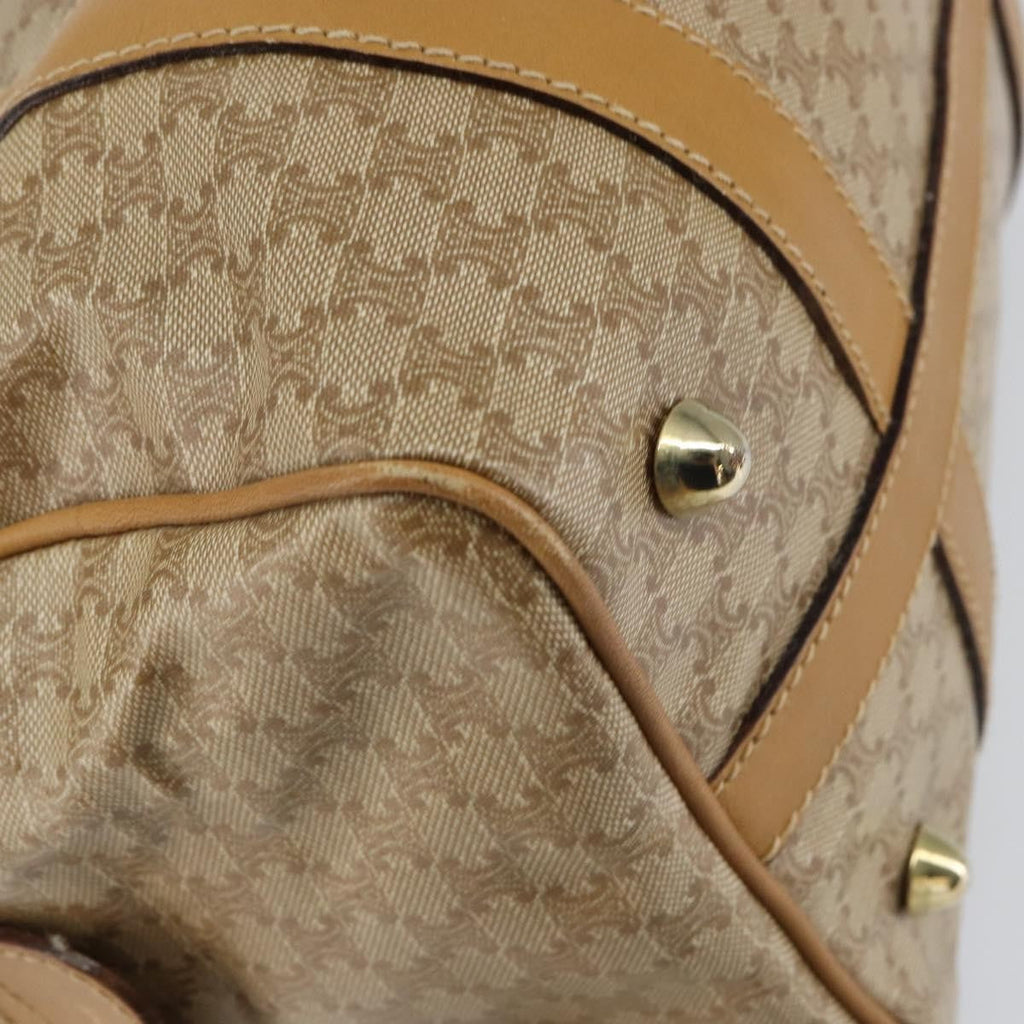 Celine Vintage Macadam Handbag Canvas And Leather Beige Canvas Handbag