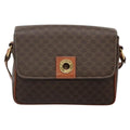 Celine Vintage Macadam Shoulder Bag Canvas And Leather Brown Canvas Shoulder Bag Bag
