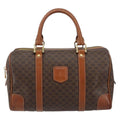 Celine Vintage Macadam Boston Bag Canvas Brown Canvas Handbag