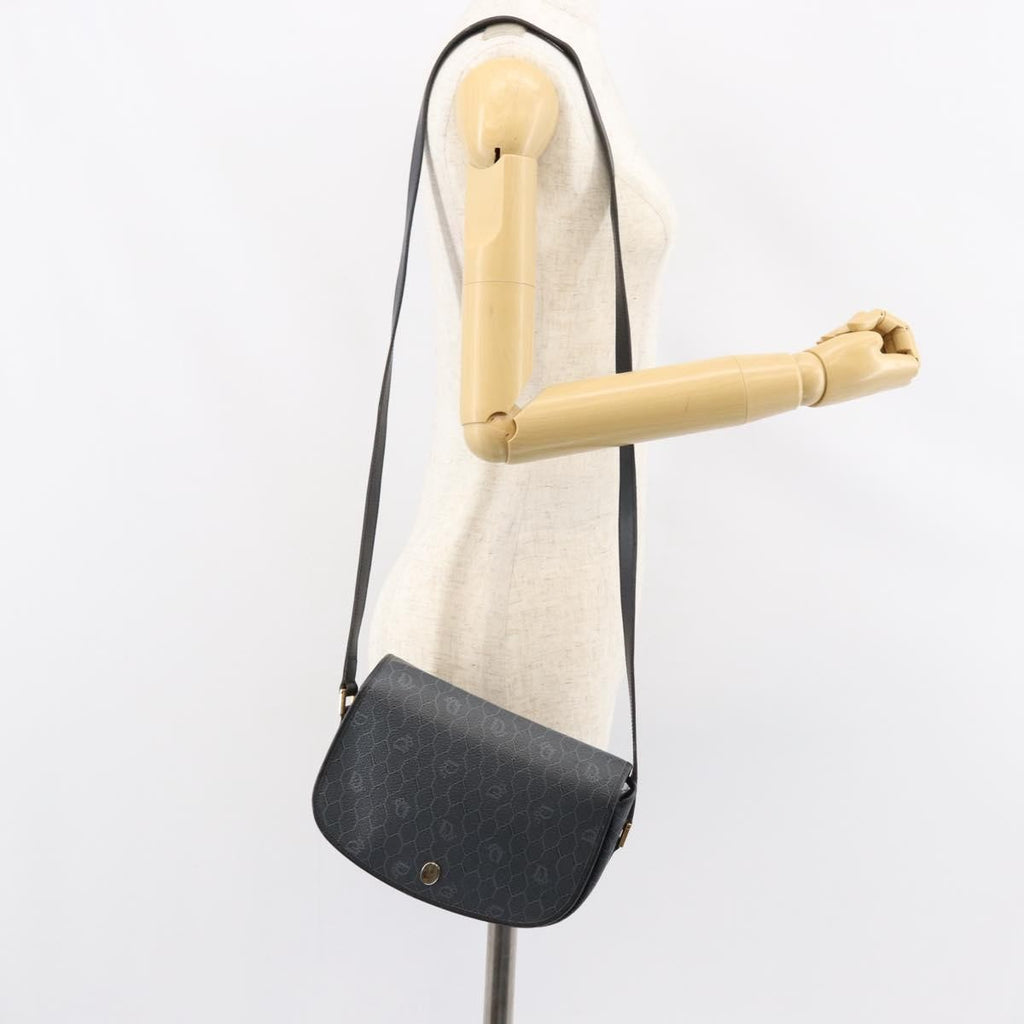 Christian Dior Vintage Honeycomb Shoulder Bag Canvas Black Canvas Shoulder Bag Bag (Pre-Owned)