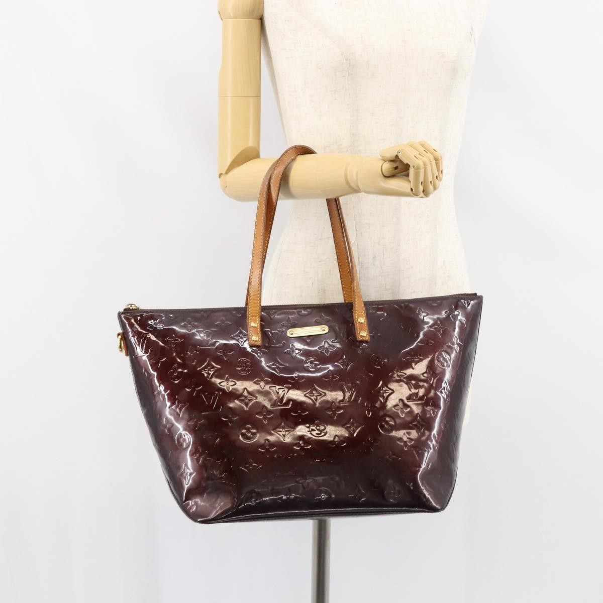 Louis Vuitton Bellevue Handbag Monogram Vernis Purple Patent_Leather Tote Bag