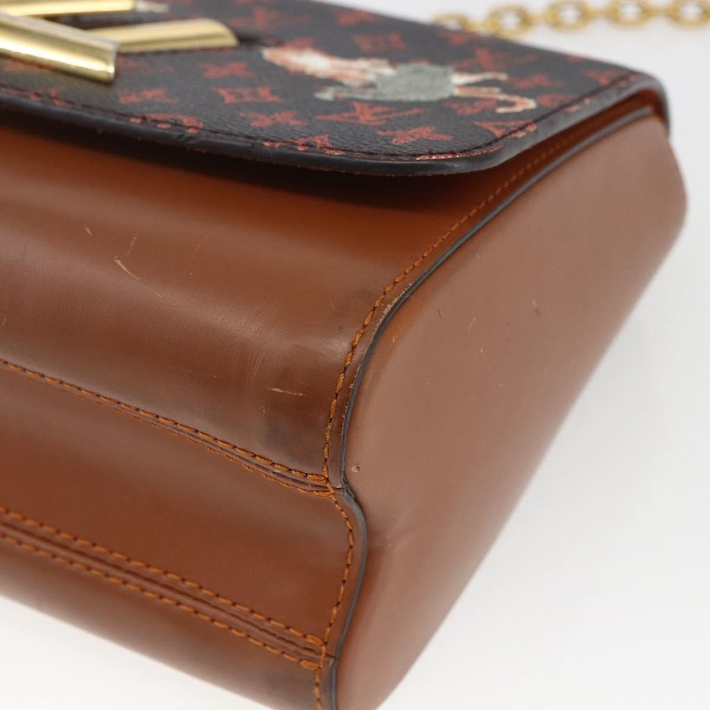 Louis Vuitton Twist Handbag Limited Edition Grace Coddington Catogram Canvas Brown Canvas Shoulder Bag