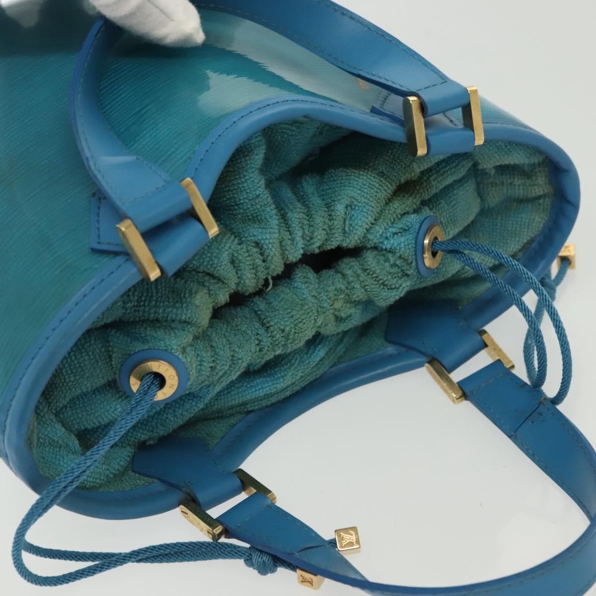 Louis Vuitton Plage Lagoon Bay Handbag Vinyl Epi Leather Blue Leather Bag