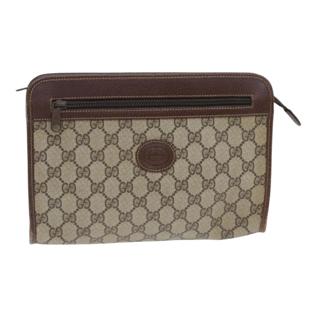 Gucci Gg Supreme Clutch Bag Pvc Beige Pvc Clutche & Pouche Bag (Pre-Owned)