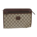 Gucci Gg Supreme Clutch Bag Pvc Beige Pvc Clutche & Pouche Bag (Pre-Owned)