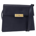 Christian Dior Vintage Cd Flap Shoulder Bag Leather Navy Leather Shoulder Bag Bag (Pre-Owned)