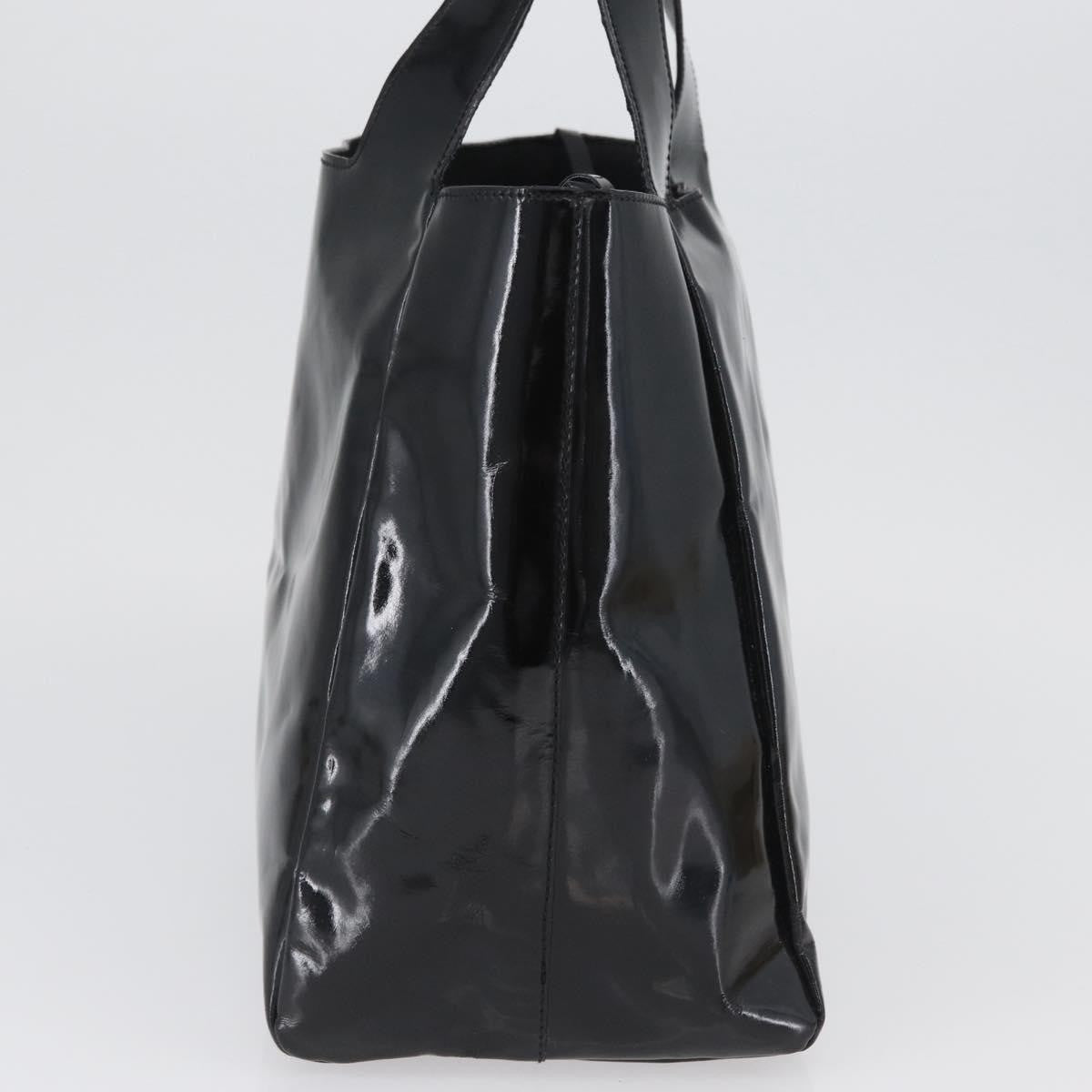 Prada Vintage Handbag Patent Leather Black Patent_Leather Handbag