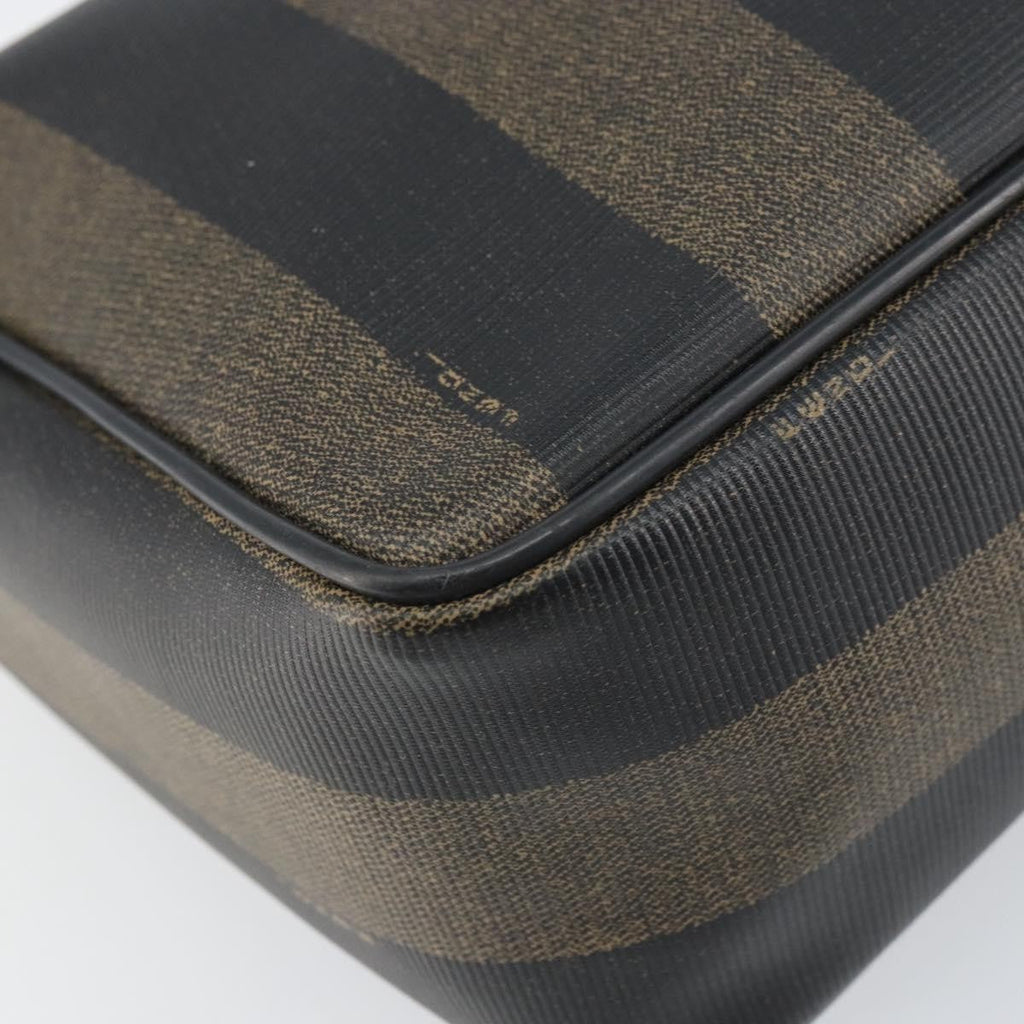 Fendi Vintage Pequin Shoulder Bag Pequin Brown Canvas Shoulder Bag Bag