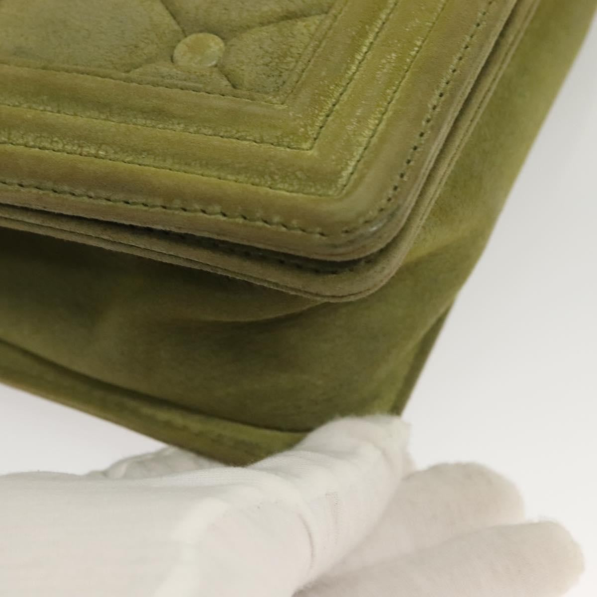 Chanel Celtic Boy Flap Bag Suede Green Suede Shoulder Bag Bag