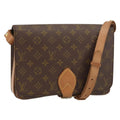 Louis Vuitton Cartouchiere Handbag Monogram Canvas Brown Canvas Shoulder Bag