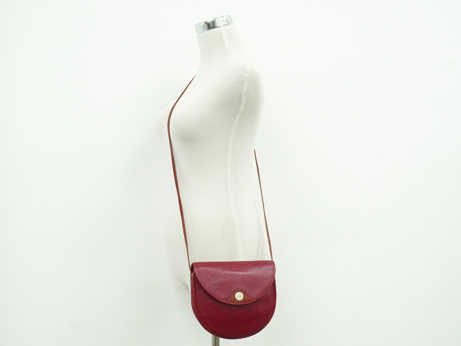 Christian Dior Vintage Shoulder Bag Leather Red Leather Shoulder Bag Bag (Pre-Owned)