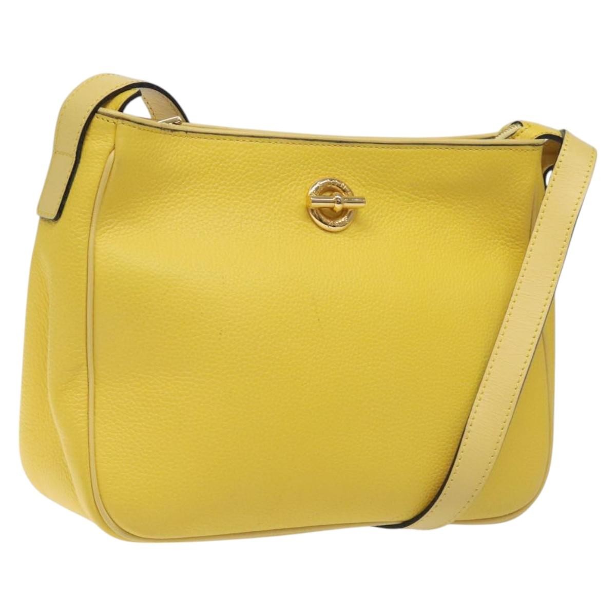 Celine Vintage Shoulder Bag Leather Yellow Leather Shoulder Bag Bag