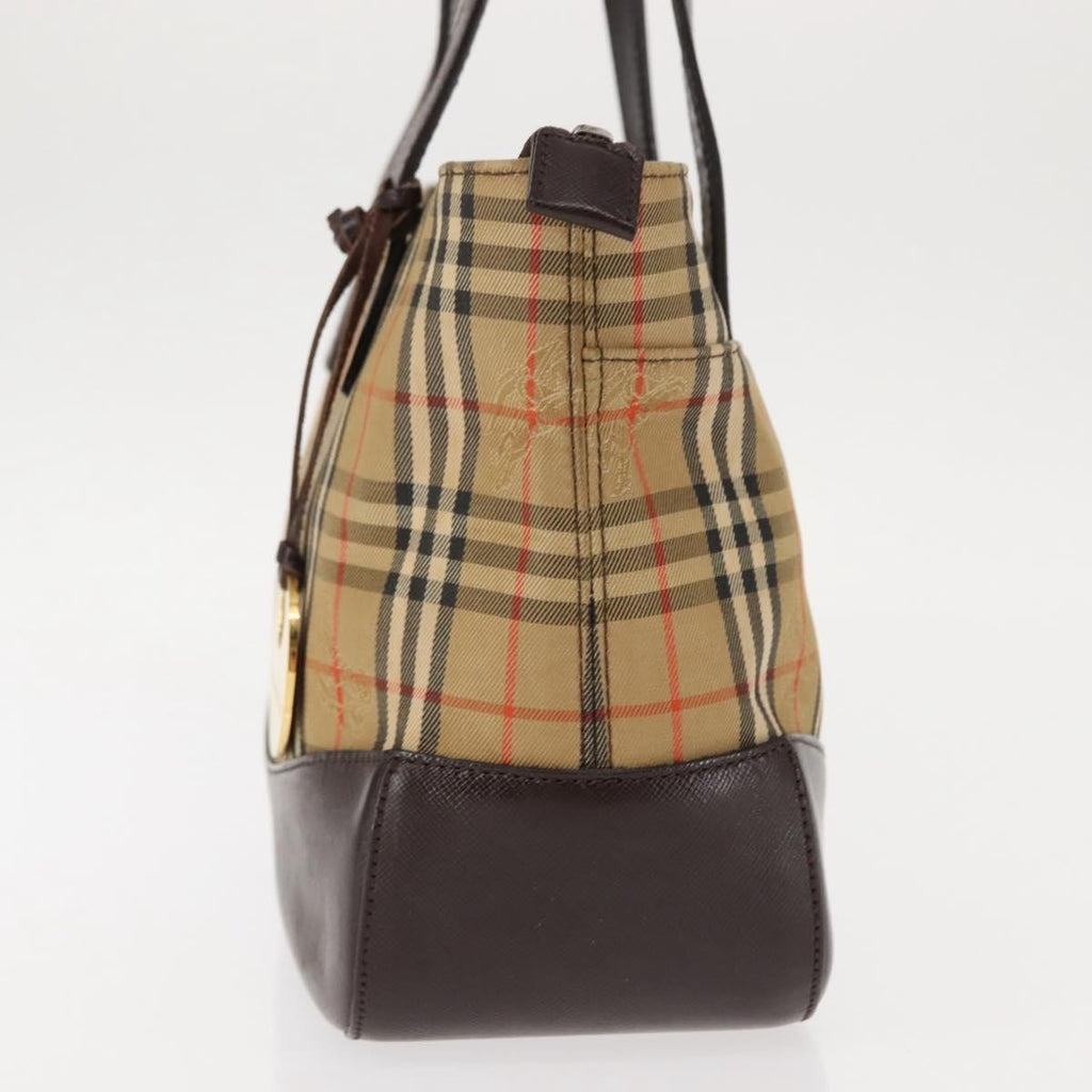 Burberry Nova Check Tote Canvas And Leather Beige Canvas Tote Bag