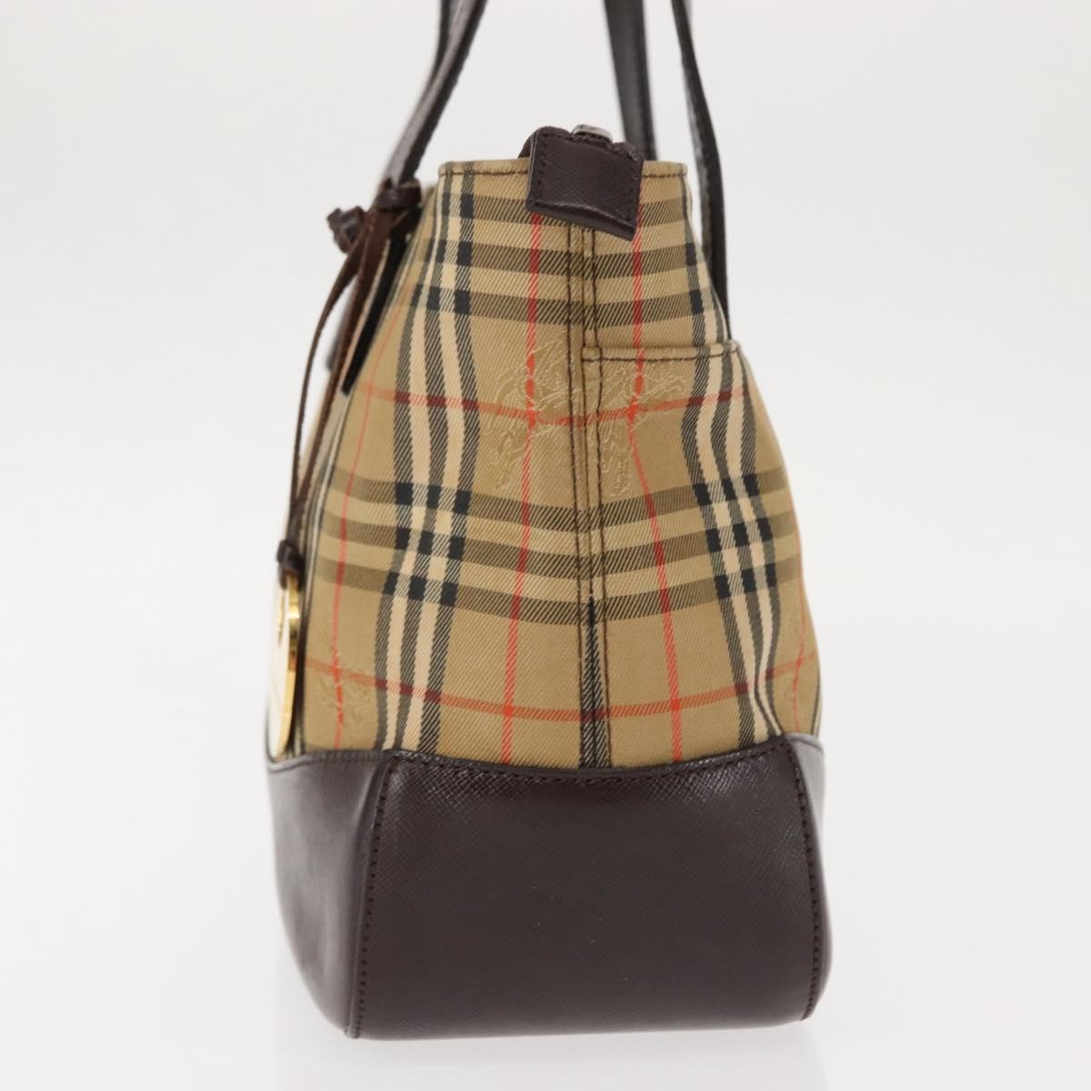 Burberry Nova Check Tote Canvas And Leather Beige Canvas Tote Bag