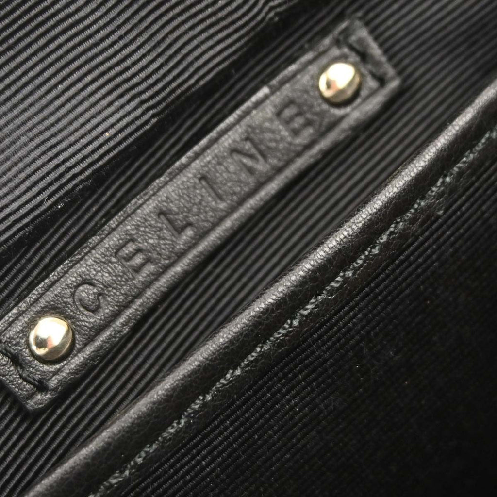 Celine Boogie Satchel Satin Black Satin Handbag