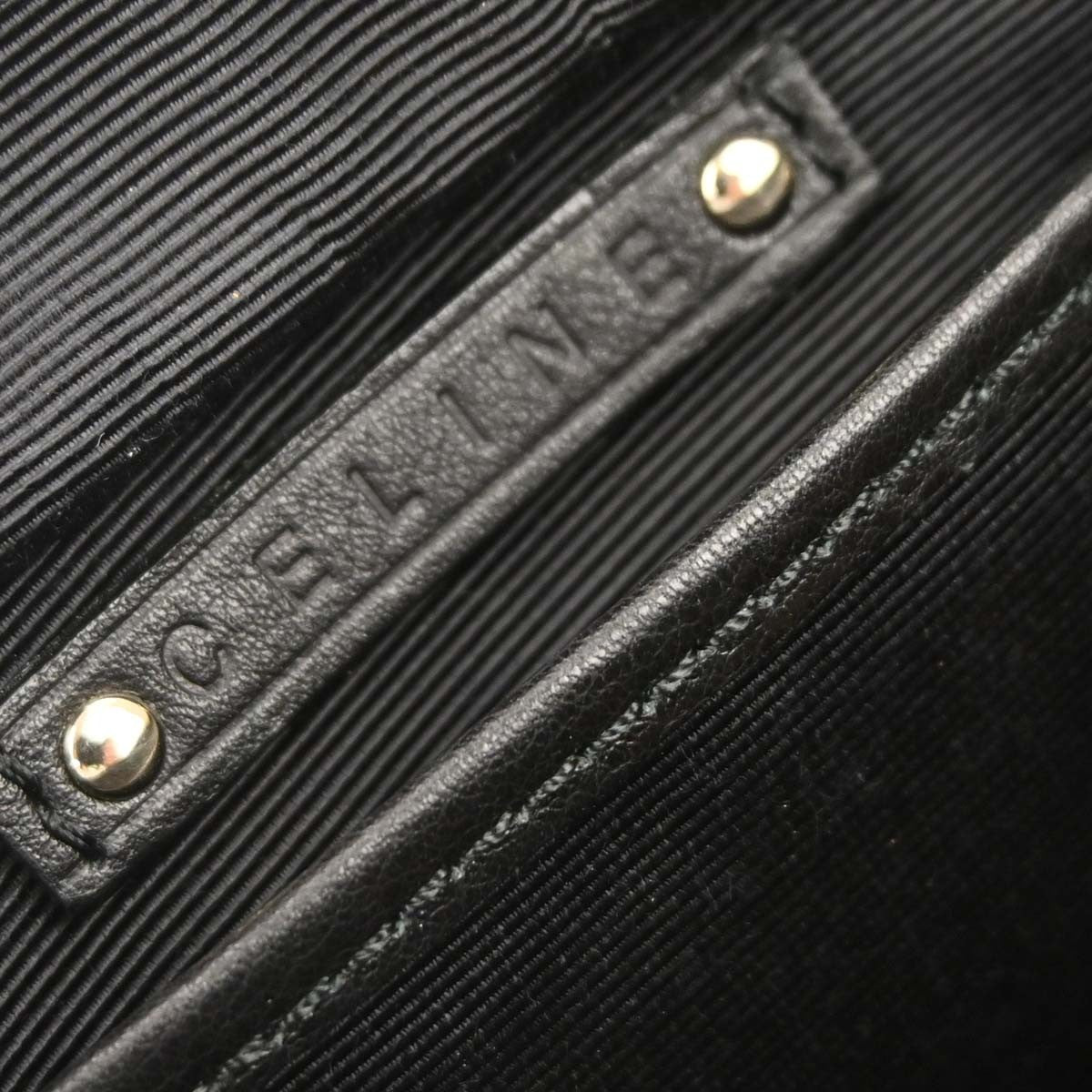 Celine Boogie Satchel Satin Black Satin Handbag
