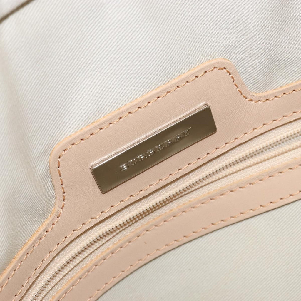 Burberry Nova Check Tote Canvas And Leather Beige Canvas Tote Bag