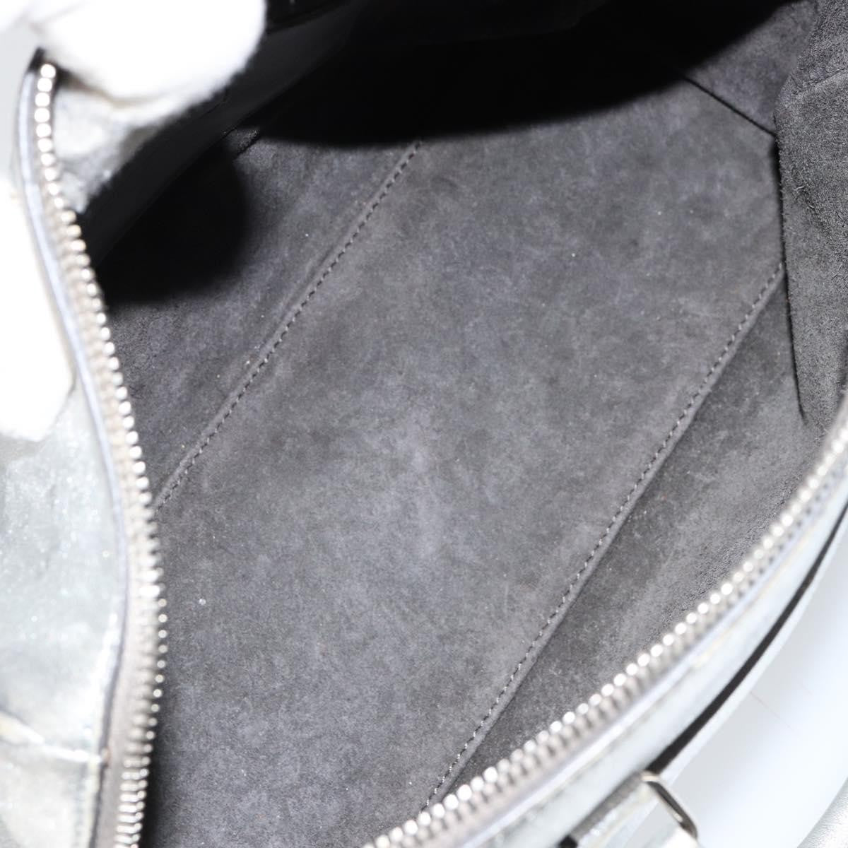 Saint Laurent Classic Duffle Bag Leather Silver Leather Handbag (Pre-Owned)