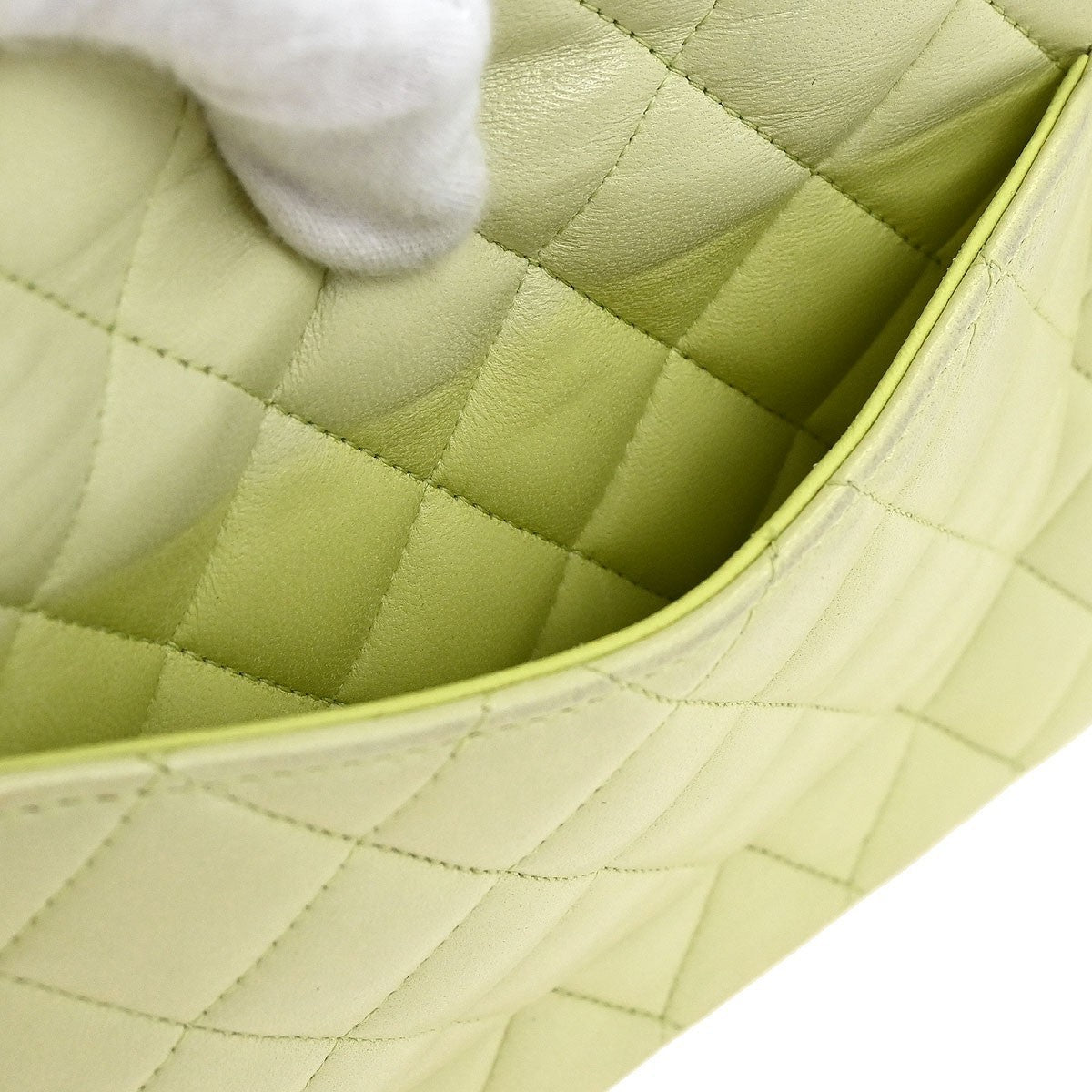 Chanel Timeless - Classic Double Flap Bag Quilted Lambskin Green Leather Shoulder Bag Bag