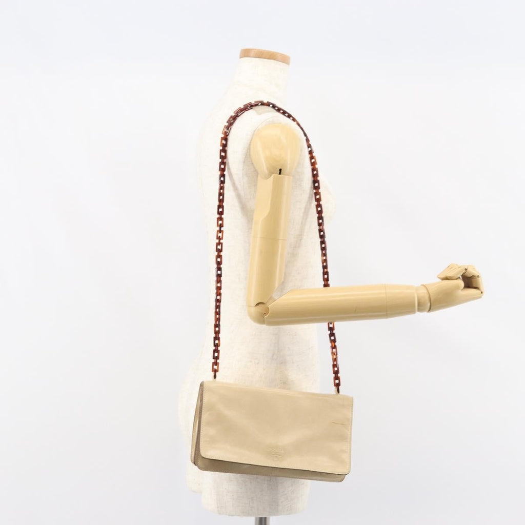 Prada Flap Shoulder Bag Leather Beige Leather Shoulder Bag Bag