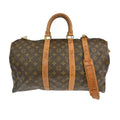 Louis Vuitton Keepall Bandouliere Bag Monogram Canvas Brown Canvas Travel Bag