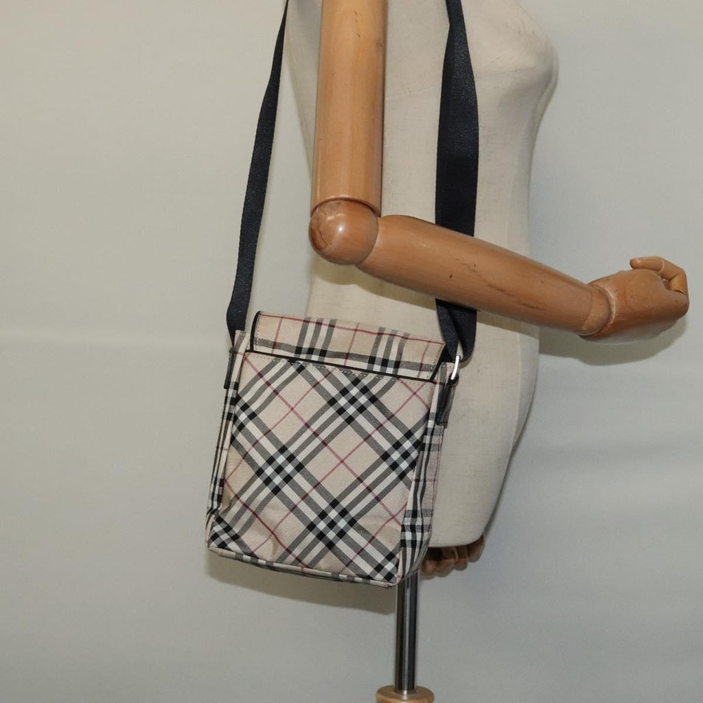 Burberry Nova Check Blue Label Nylon Beige Nylon Shoulder Bag