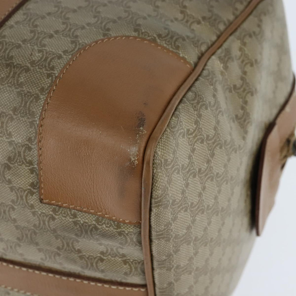 Celine Vintage Macadam Boston Bag Canvas Beige Canvas Travel Bag Bag