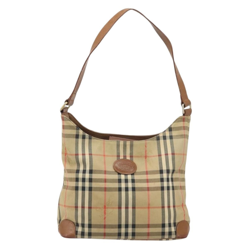 Burberry Nova Check Shoulder Bag Canvas And Leather Beige Canvas Shoulder Bag