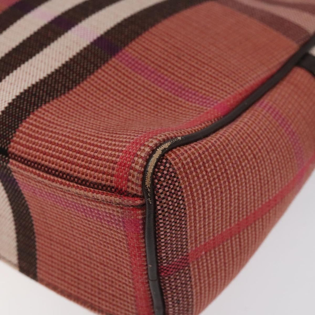 Burberry Nova Check Shoulder Bag Canvas Red Canvas Shoulder Bag