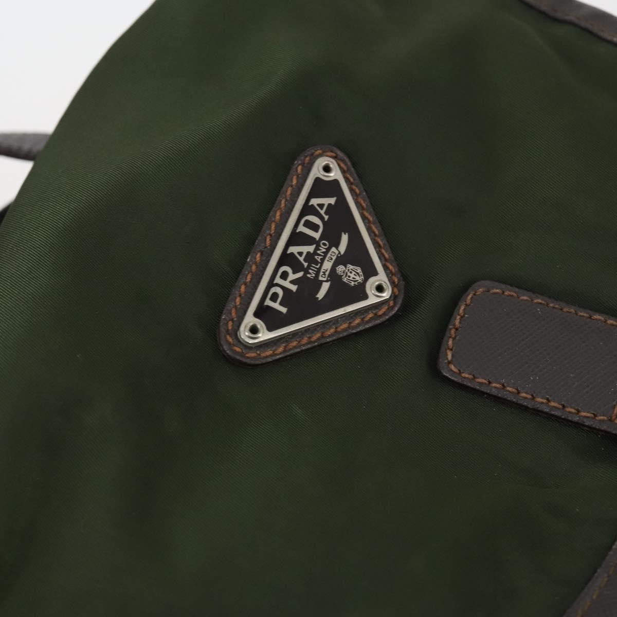 Prada Double Front Pocket Backpack Tessuto Khaki Nylon Backpack Bag
