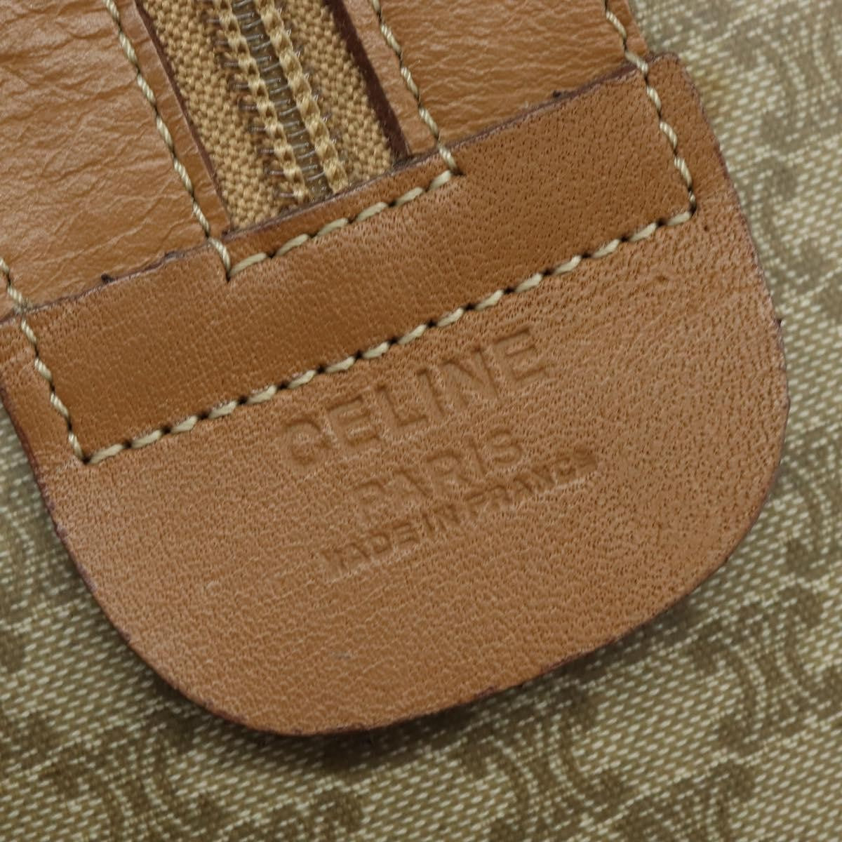 Celine Vintage Macadam Boston Bag Canvas Beige Canvas Travel Bag Bag