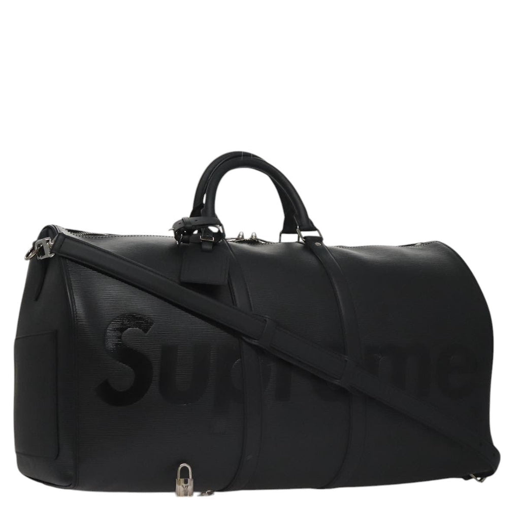 Louis Vuitton Keepall Bandouliere Bag Limited Edition Supreme Epi Leather Black Leather Bag