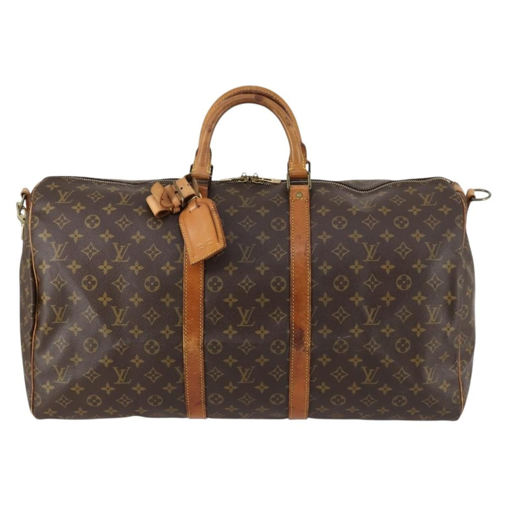 Louis Vuitton Keepall Bandouliere Bag Monogram Canvas Brown Canvas Travel Bag