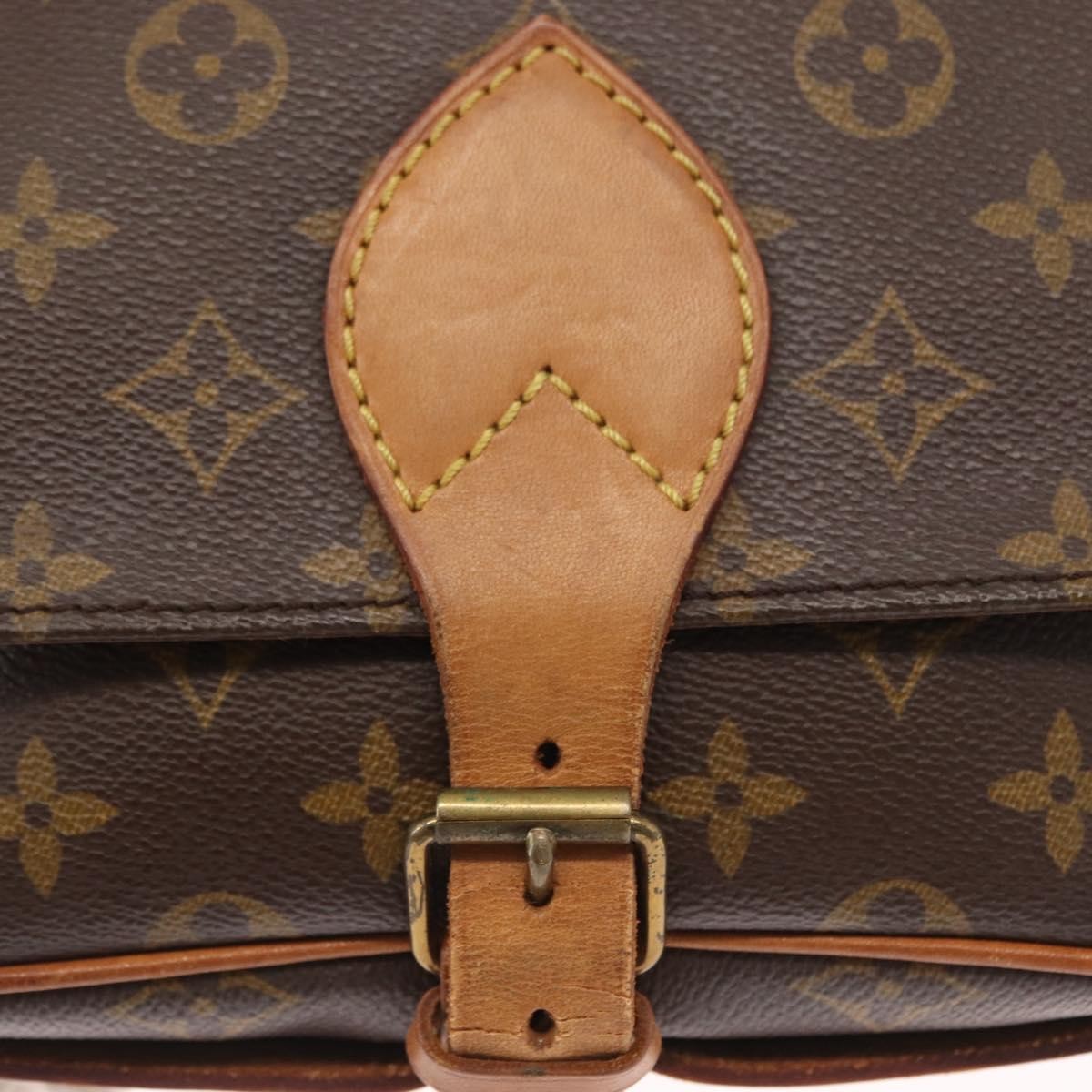 Louis Vuitton Cartouchiere Handbag Monogram Canvas Brown Canvas Shoulder Bag