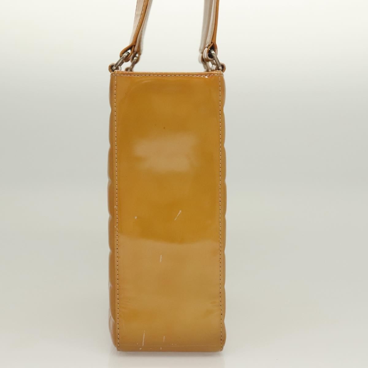 Chanel Chocolate Bar Cc Tote Quilted Patent Yellow Patent_Leather Handbag