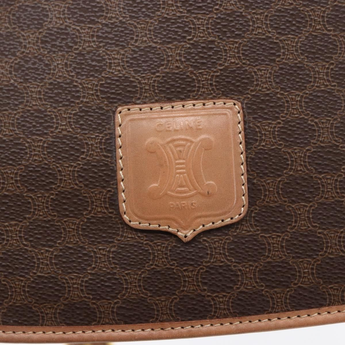 Celine Macadam Shoulder Bag Pvc Leather Brown Canvas Shoulder Bag Bag