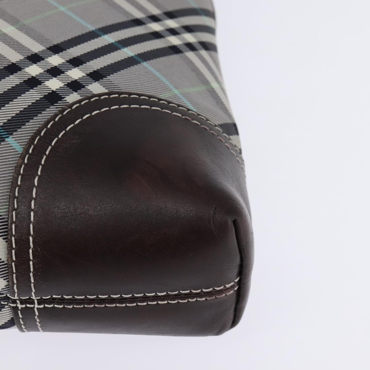 Burberry Nova Check Blue Label Canvas Gray Nylon Shoulder Bag