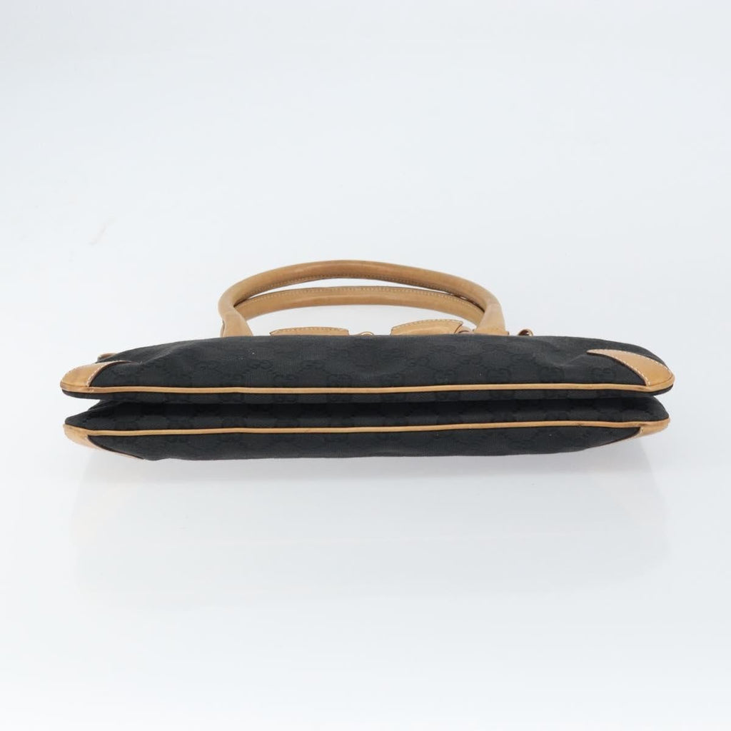 Gucci Horsebit Bracket Tote Gg Canvas Black Canvas Tote Bag Bag (Pre-Owned)