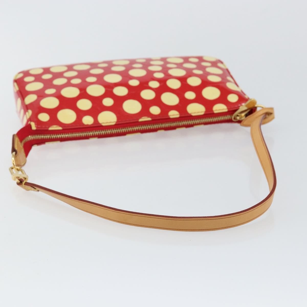 Louis Vuitton Pochette Accessoires Yayoi Kusama Painted Dots Monogram Vernis Red Patent_Leather Clutche & Pouche Bag