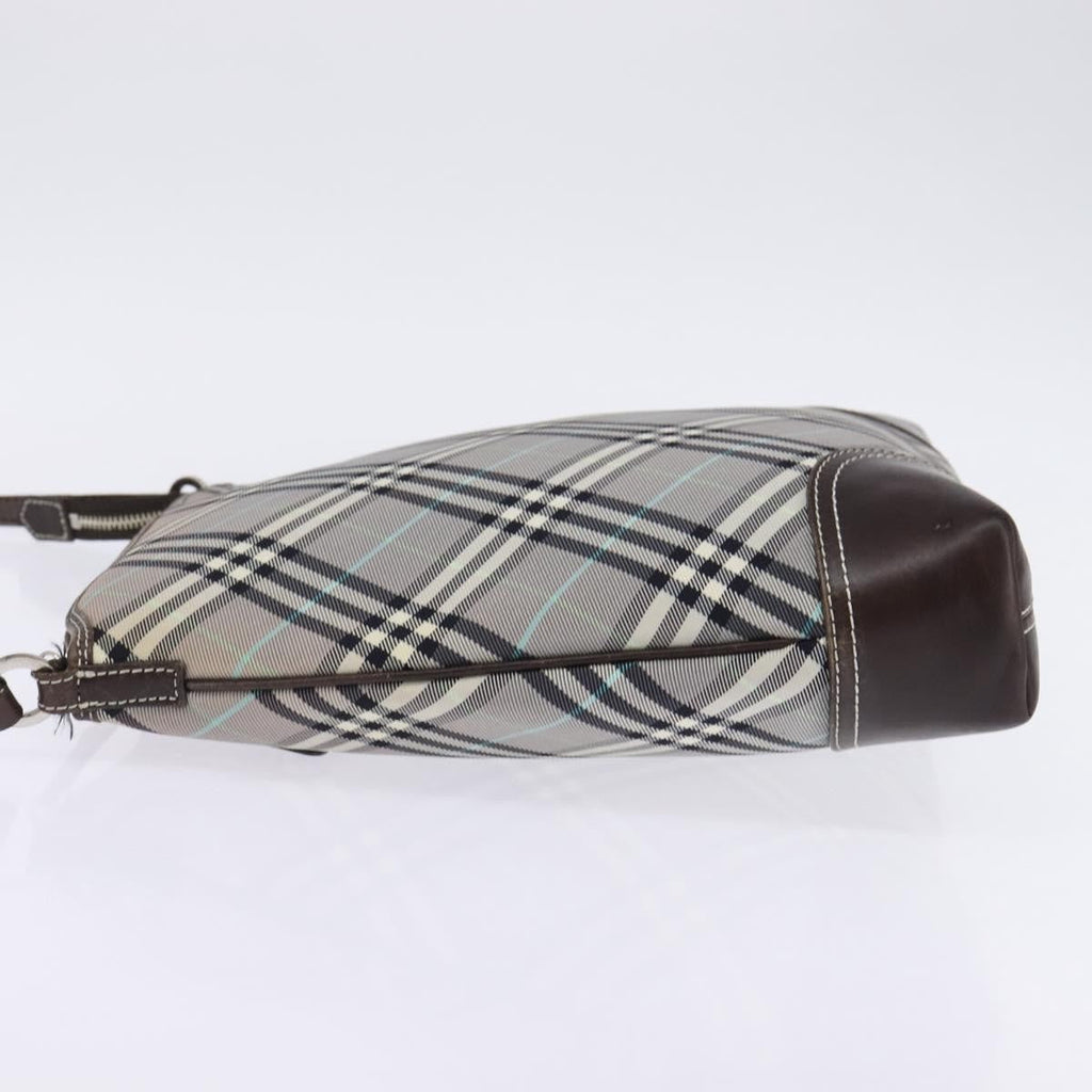 Burberry Nova Check Blue Label Canvas Gray Nylon Shoulder Bag