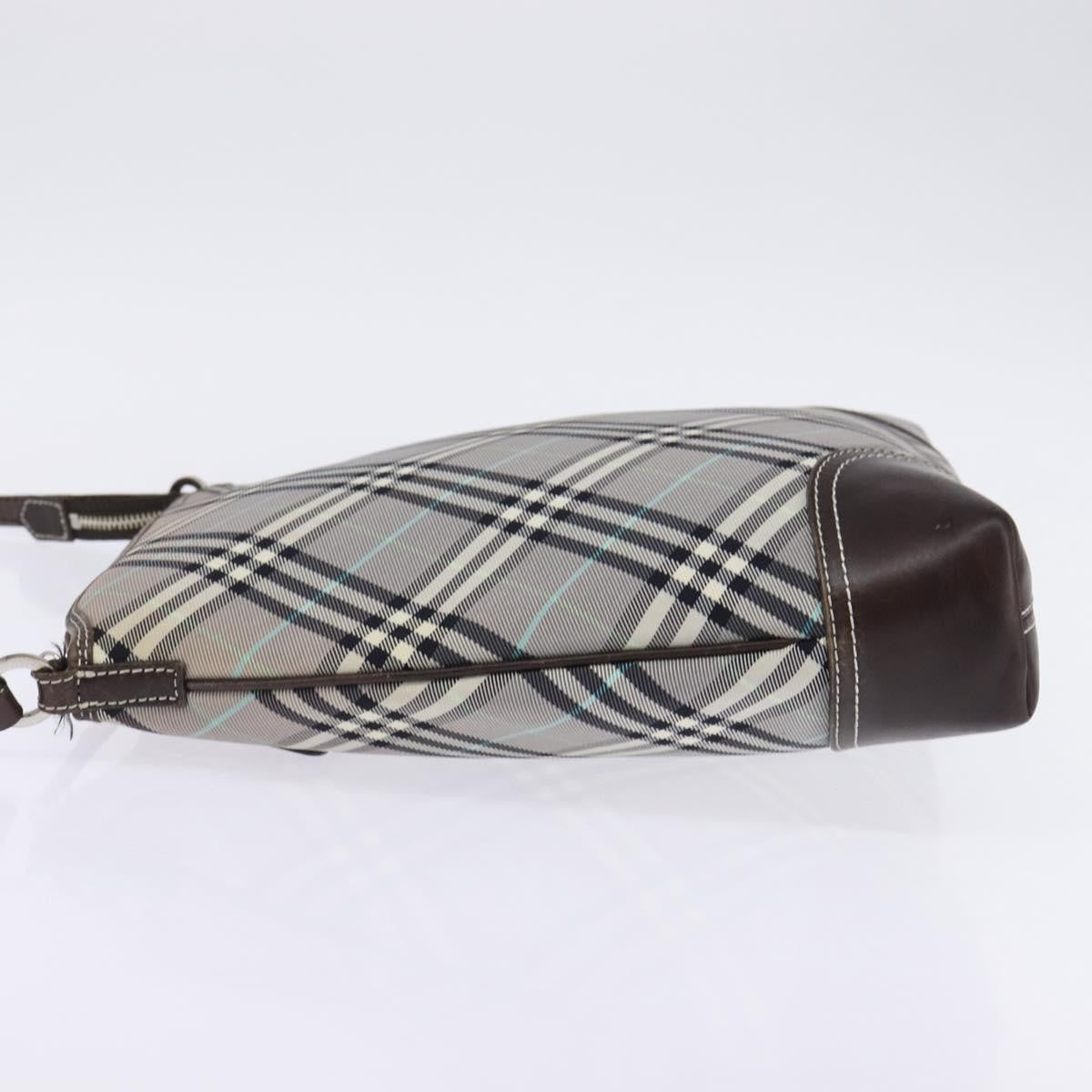 Burberry Nova Check Blue Label Canvas Gray Nylon Shoulder Bag