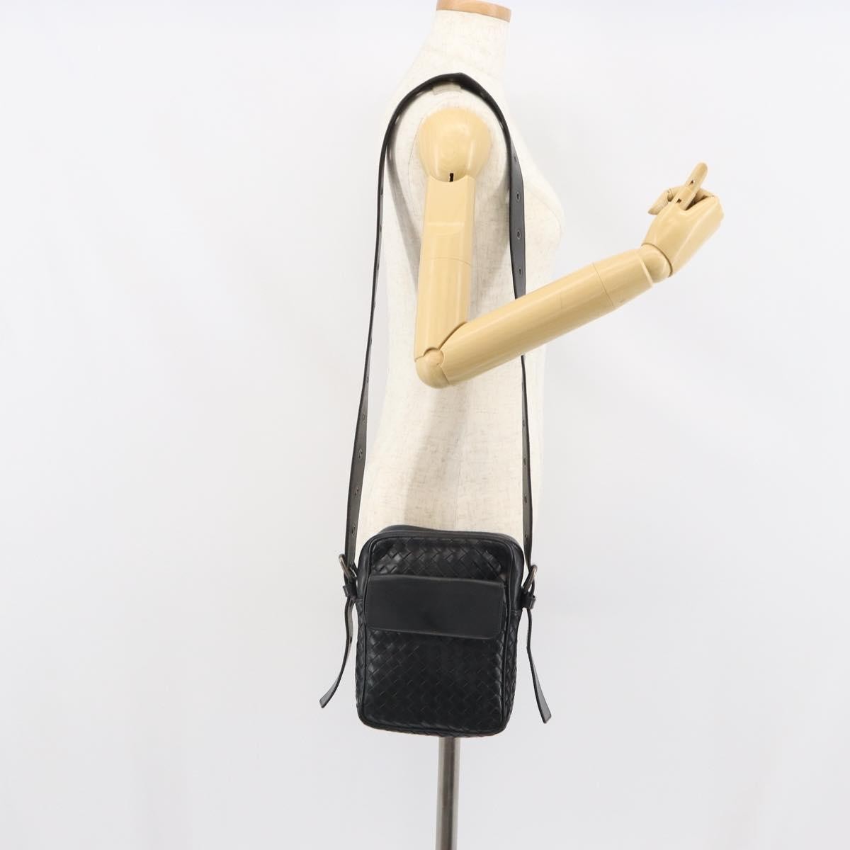 Bottega Veneta Intrecciato Shoulder Bag Leather Black Leather Shoulder Bag Bag