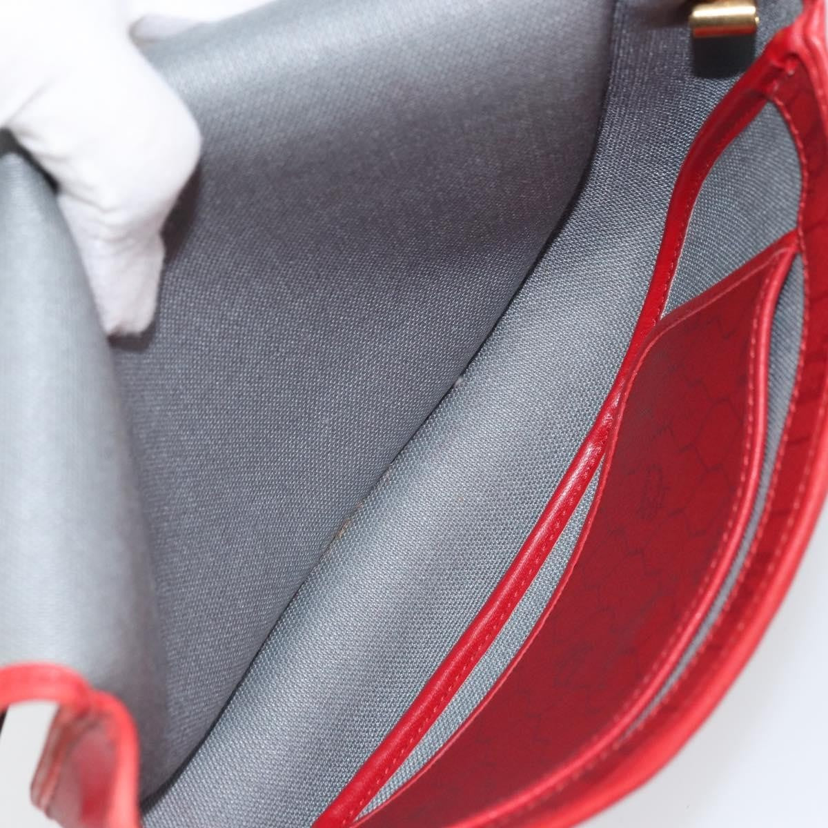 Christian Dior Vintage Honeycomb Flap Crossbody Bag Coated Canvas Red Pvc Shoulder Bag Bag (Pre-Owned)