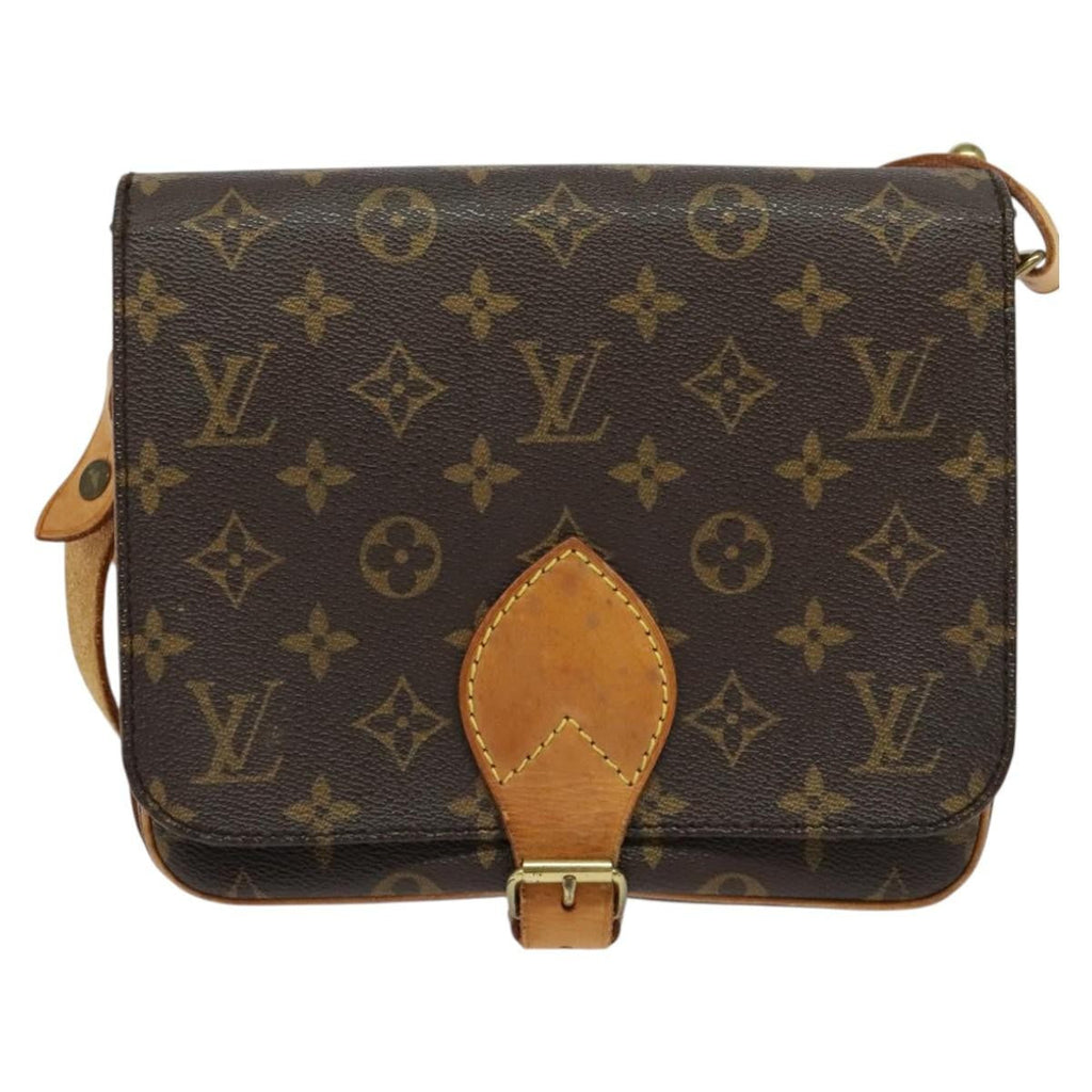 Louis Vuitton Cartouchiere Handbag Monogram Canvas Brown Canvas Shoulder Bag