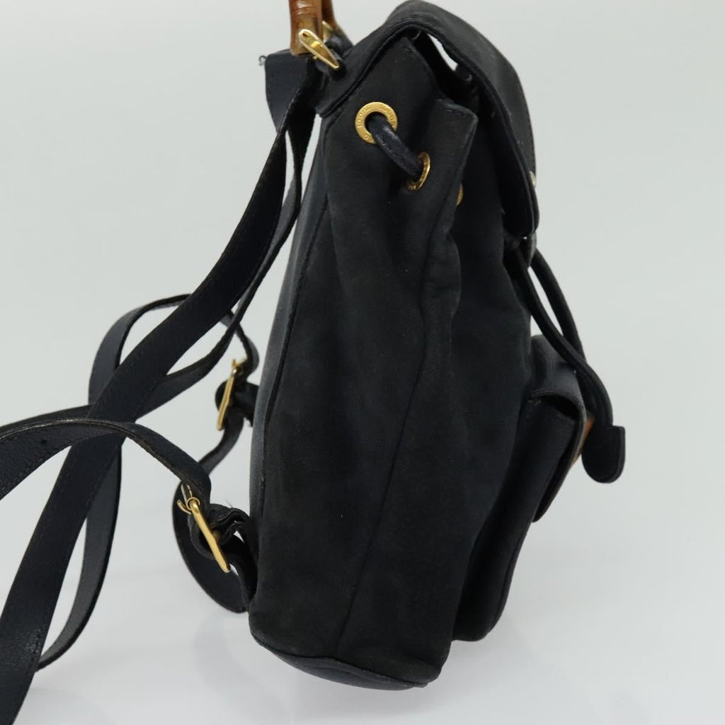 Gucci Gucci Bamboo Backpack Daim Navy Suede Backpack Bag (Pre-Owned)
