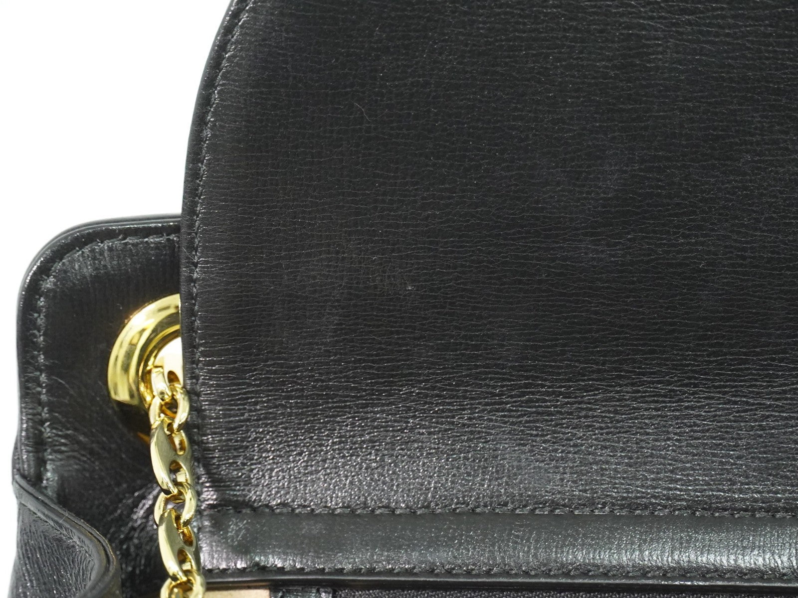 Gucci Marina Chain Shoulder Bag Leather Black Leather Shoulder Bag Bag (Pre-Owned)