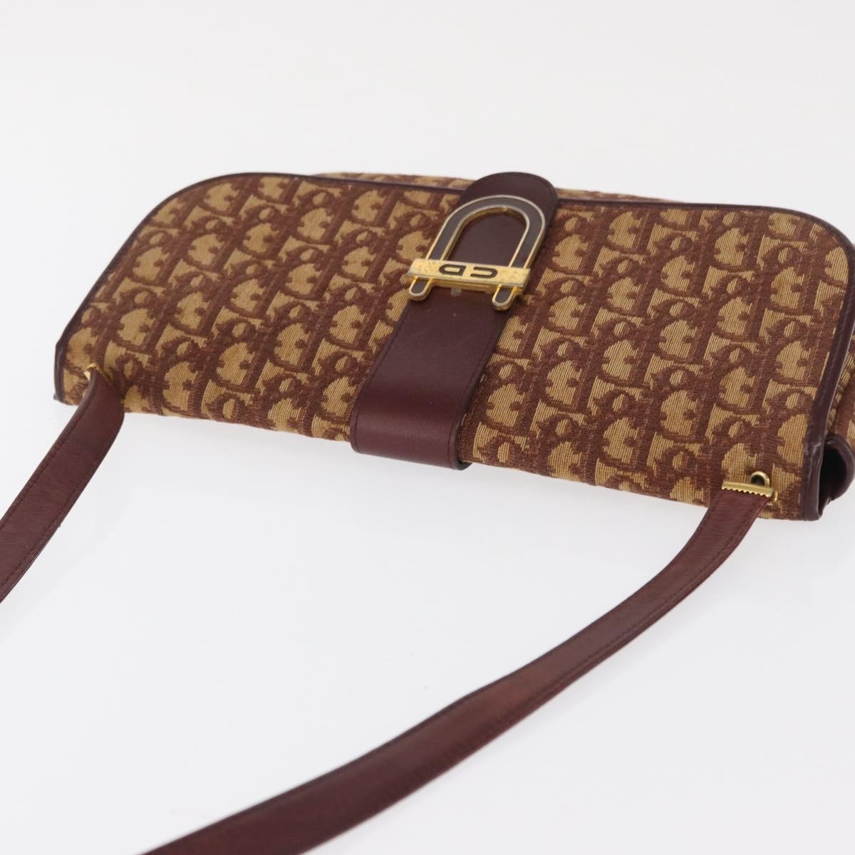 Christian Dior Vintage Cd Trotter Shoulder Bag Canvas Red Canvas Shoulder Bag Bag (Pre-Owned)