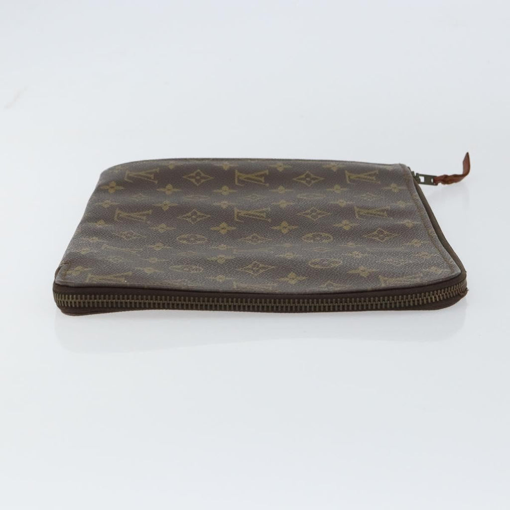 Louis Vuitton Poche Documents Monogram Canvas Brown Canvas Clutche & Pouche Bag