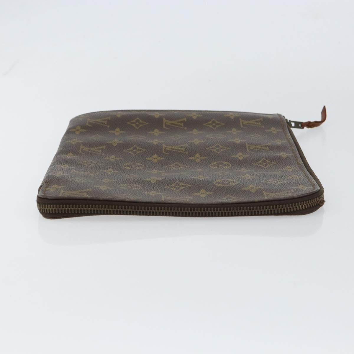 Louis Vuitton Poche Documents Monogram Canvas Brown Canvas Clutche & Pouche Bag