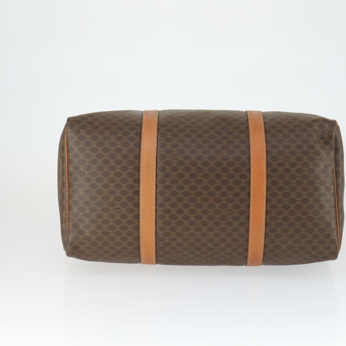 Celine Vintage Macadam Boston Bag Canvas And Leather Brown Pvc Travel Bag Bag